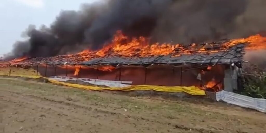 Heavy fire in poultry farm