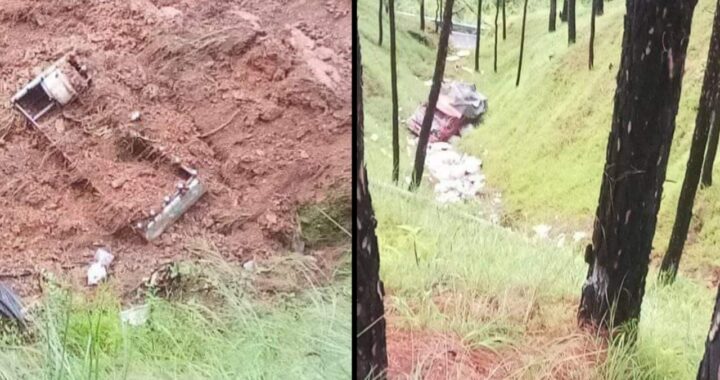बागेश्वर- हल्द्वानी से आ रहा ट्रक 300 मीटर खाई में गिरा उड़े परखच्चे, एक की मौत एक घायल