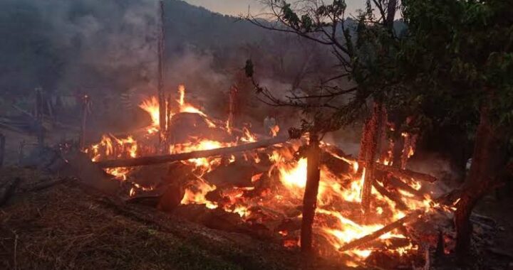 उत्तराखंड-(दुःखद) यहां पहाड़ में गरीब किसान की गौशाला में लगी आग 8 पशु जिंदा जले