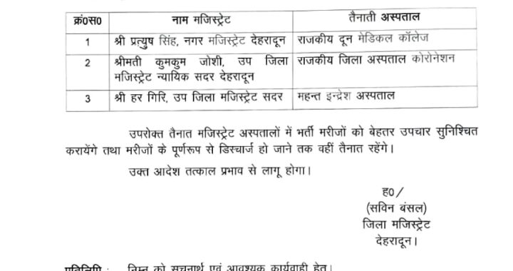 देहरादून- सरकार के निर्देश पर शासन ने तीन अधिकारियों को दी अहम जिम्मेदारी