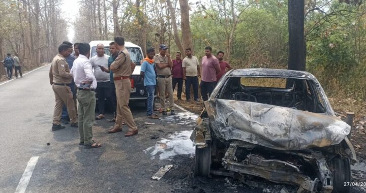 हल्द्वानी :(बड़ी खबर) यहां दर्दनाक सड़क हादसा, कार जली, एक की मौत 6 घायल