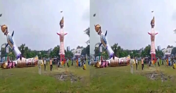 उत्तराखंड: यहाँ रावण दहन से पहले धड़ाम से गिरे पुतले, मची अफरा-तफरी