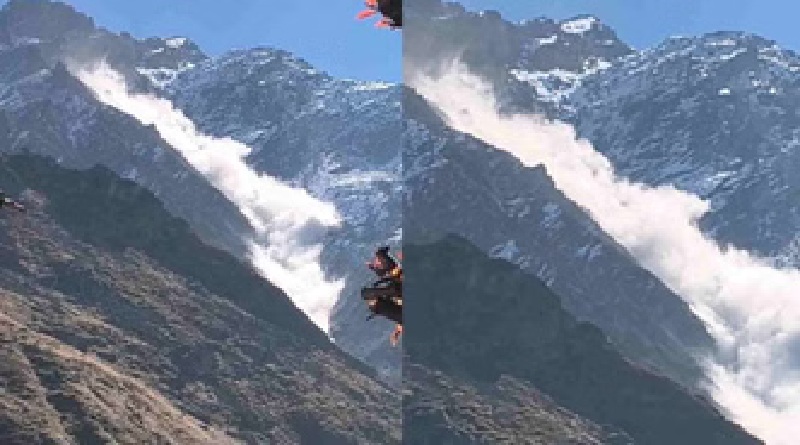 Glacier breaks on Kuber mountain