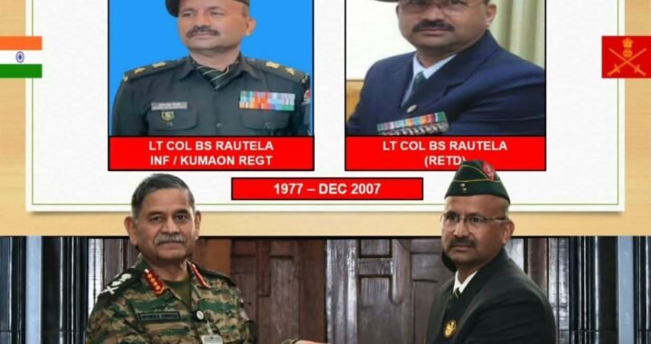 हल्द्वानी :(बधाई) रि लेफ्टिनेंट कर्नल बी.एस. रौतेला हुवे सम्मानित