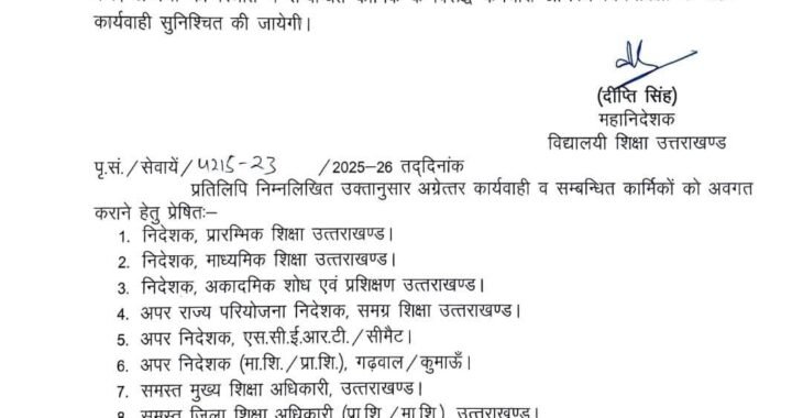 देहरादून :(बड़ी खबर) इन कार्मिकों को मिली अंतिम चेतावनी