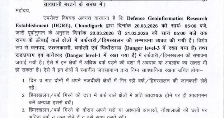 उत्तराखंड: इन जिलों में अलर्ट जारी