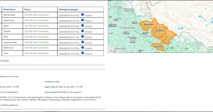 देहरादून:(बड़ी खबर) बिगड़ेगा मौसम, तूफान, बारिश का अलर्ट