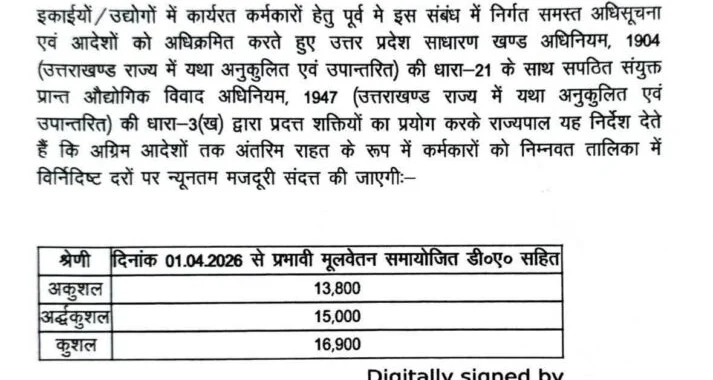 देहरादून : श्रमिकों का मानदेय तय, अकुशल, अर्द्धकुशल और कुशल श्रमिक को इतना मिलेगा