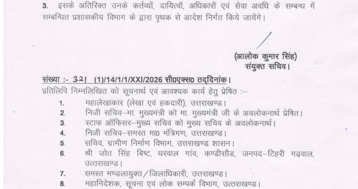 देहरादून :(बड़ी खबर) बीजेपी के ये 6 नेता हुवे दायित्वों में एडजस्ट