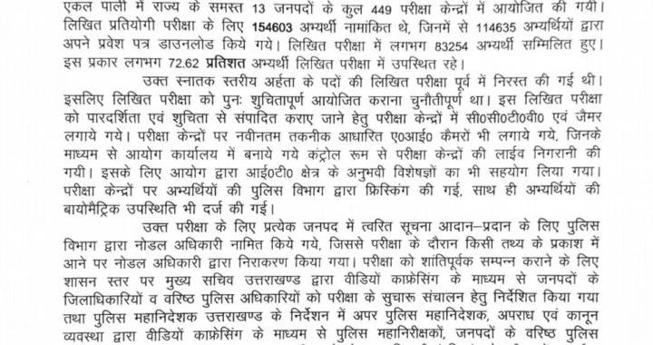 देहरादून :(बड़ी खबर) UKSSSC ने भर्ती परीक्षा का जारी किया UPDATE