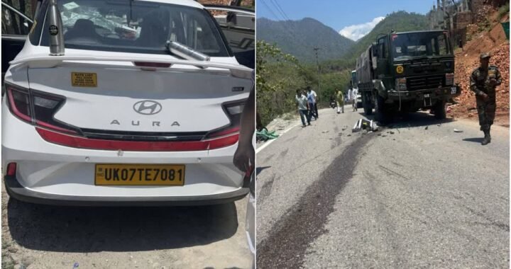 उत्तराखंड: यहां आर्मी ट्रक से भिड़ी कार, पांच लोग घायल