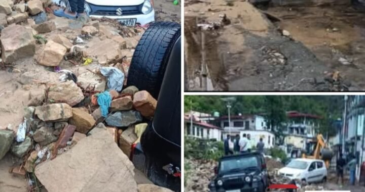 चमोली में पहली ही बारिश बनी आफत, नारायण बगड में भारी मलबा सड़कों और दुकानों में घुसा